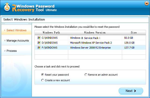 Windows Password Recovery Tool Ultimate : 