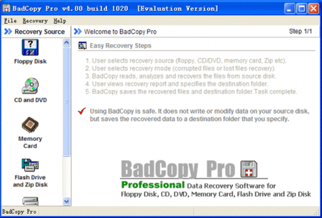 BadCopy (ข้อมูล กู้ไฟล์จากแผ่น CD DVD และ MemoryCard FlashDrive) : 