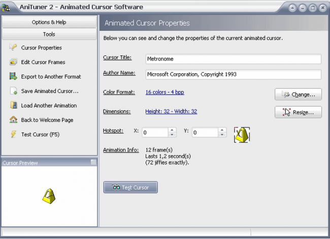 AniTuner (โปรแกรม AniTuner ออกแบบ Cursor เมาส์ บน Windows) : 