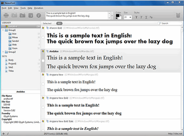 nexusfont (โปรแกรม nexusfont จัดการ Font ดูฟอนต์ เปรียบเทียบ Font ที่มีในเครื่อง) : 