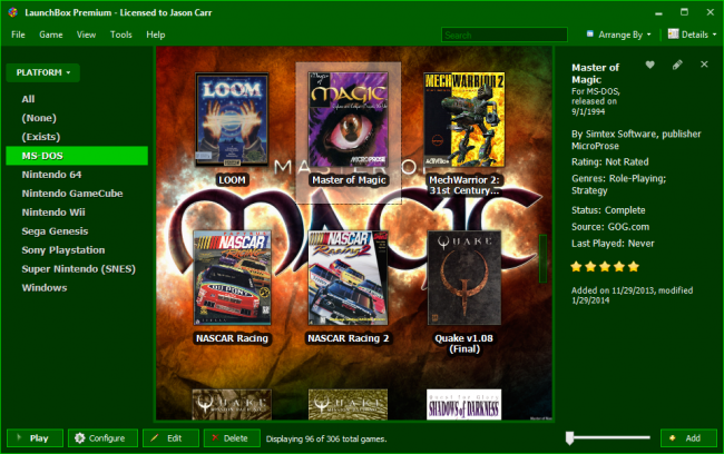 LaunchBox (รวมเกมส์ PC เกมส์ Console เปิดเกมส์ เล่นเกมส์ หลาย Platform) : 