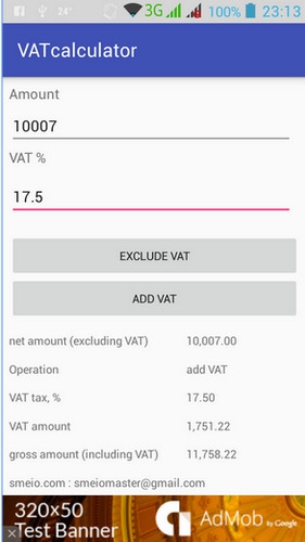 VAT Calculator (App คำนวณภาษีมูลค่าเพิ่ม) : 