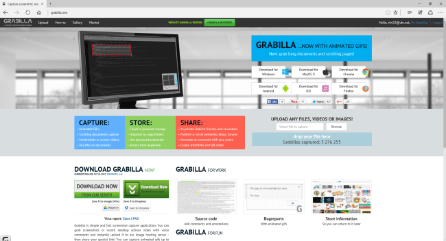 Grabilla (โปรแกรม Grabilla จับภาพหน้าจอ ฟรี) : 