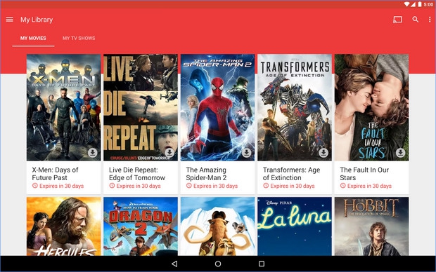 Google Play Movies and TV (App ดูหนัง ดูทีวี จาก กูเกิ้ล) : 