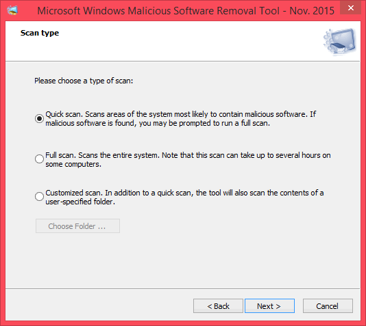 Microsoft Windows Malicious Software Removal Tool (โปรแกรม เตือน บล็อกไฟล์ หรือโปรแกรมที่เป็นอันตราย )  : 