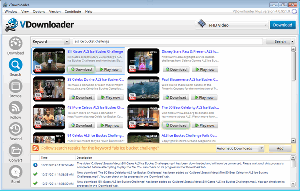 VDownloader Plus (โปรแกรมช่วยดาวน์โหลดวิดีโอ) : 