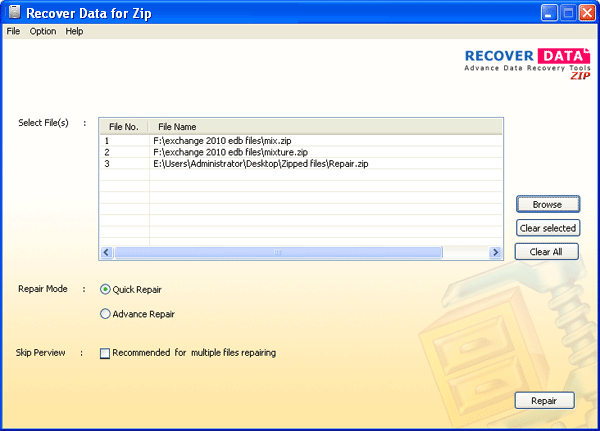 Recover Data Zip (โปรแกรม Recover Data Zip ซ่อมไฟล์ Zip) : 