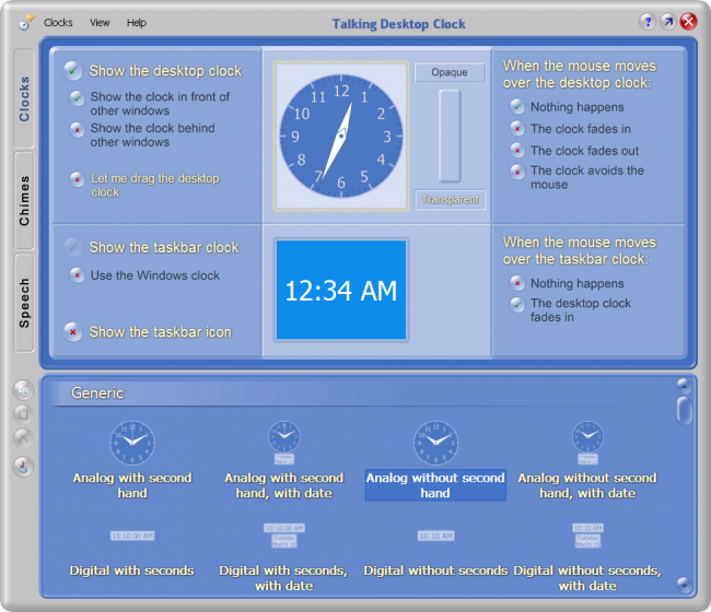 Talking Desktop Clock (โปรแกรม Talking Desktop Clock นาฬิาพูดได้) : 