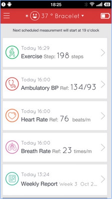37° Bracelet (App วัดความดันโลหิต วัดอัตราการเต้นของหัวใจ ชีพจร) : 