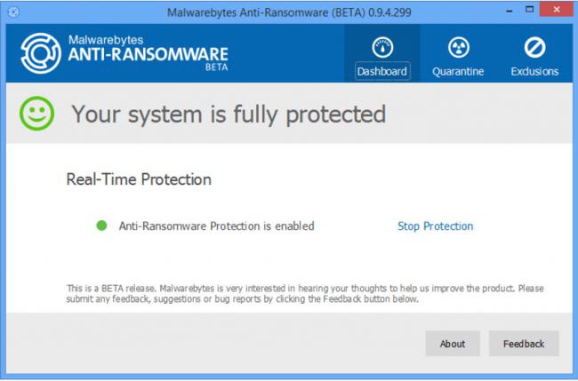 Malwarebytes Anti-Ransomware (ป้องกันไวรัสเรียกค่าไถ่ การจับข้อมูล เป็นตัวประกัน เพื่อเรียกค่าไถ่) : 