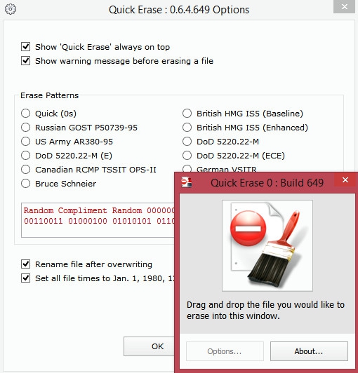 Quick Erase (โปรแกรม Quick Erase ลบไฟล์ถาวร กู้คืนไม่ได้อีกแล้ว) : 