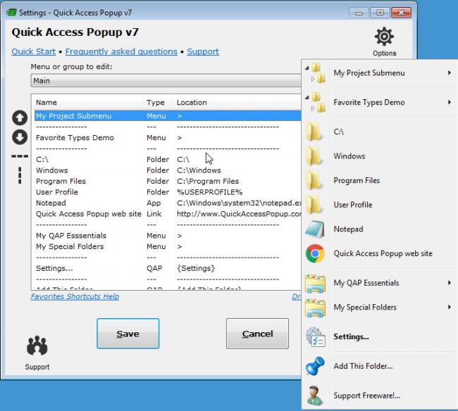 Quick Access Popup (เข้าถึง Folder หรือ โปรแกรม ที่ใช้บ่อยๆ อย่างรวดเร็ว) : 