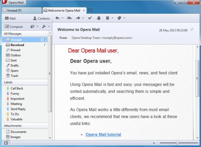 Opera Mail (โปรแกรม Opera Mail รับส่งอีเมล สะดวกรวดเร็ว ปลอดภัย) : 
