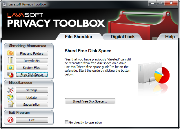 Lavasoft Privacy Toolbox (รักษาความปลอดภัยของข้อมูล ทั้งการทำลาย และ จัดเก็บ) : 