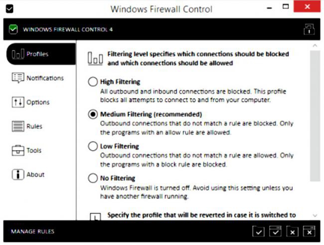 Windows Firewall Control (โปรแกรมจัดการ Firewall บนวินโดวส์) : 