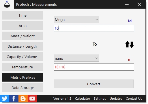 Protech Measurements (แปลงหน่วย มาตรวัด ชั่ง ตวง เวลา น้ำหนัก ระยะทาง) : 