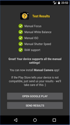 Manual Camera Compatibility (App ทดสอบการรองรับ Manual Camera) : 