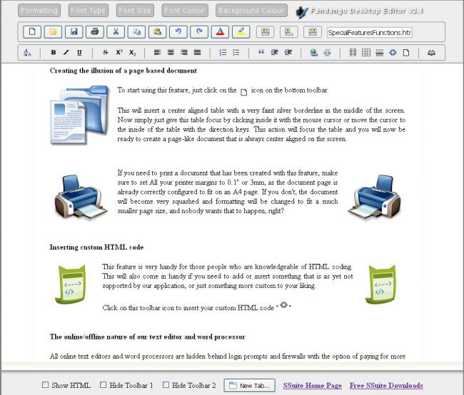 SSuite Fandango Desktop (โปรแกรม Fandango Desktop พิมพ์งาน พื้นฐานจาก เบราว์เซอร์) : 