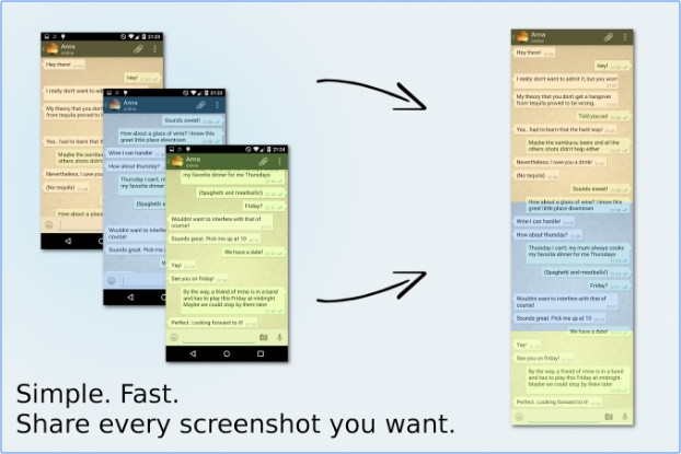 Stitch and Share Big Screenshot (App แคปภาพหน้าจอแชท ยาวๆ) : 