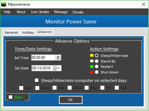 Monitor Power Saver (โปรแกรม ตั้งเวลาปิดเครื่อง ประหยัดพลังงานแบตเตอรี่) : 