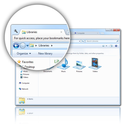 Clover (โปรแกรม Clover เปิด Windows Explorer ได้หลายแท็บ) : 