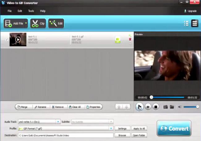 Video to GIF Converter (แปลงไฟล์วิดีโอ MP4 AVI MOV เป็น GIF แบบเคลื่อนไหว) : 