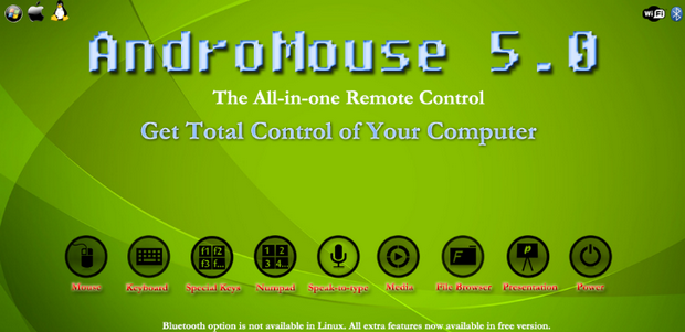AndroMouse for PC (แปลงมือถือ Android เป็นเมาส์ คีย์บอร์ด รีโมทคอนโทรล) : 