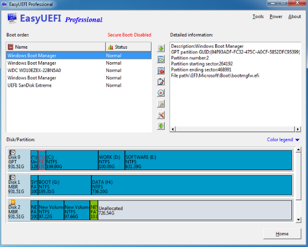 EasyUEFI  (โปรแกรม EasyUEFI จัดการข้อมูลตอนบูต UEFI และ EFI ฟรี) : 