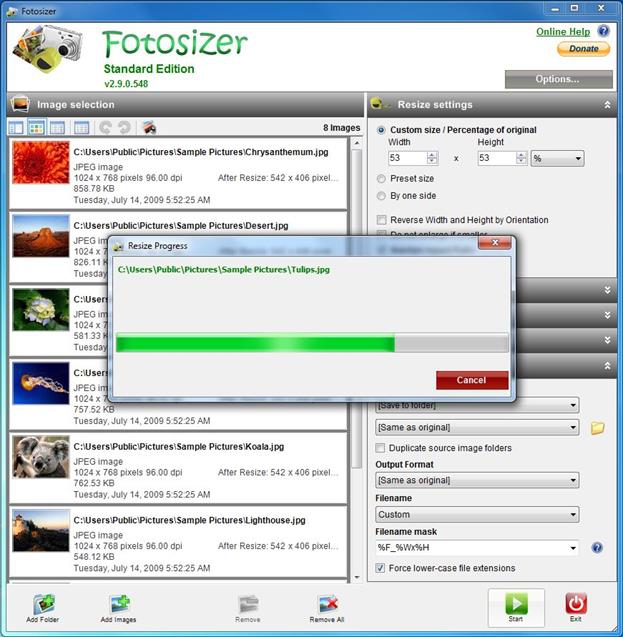 Fotosizer (โปรแกรม Fotosizer ย่อรูป ขยายภาพ ฟรี) : 