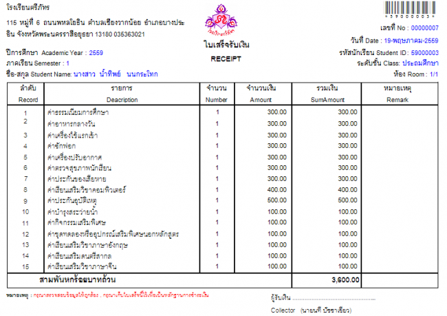 School Management Systems (โปรแกรมระบบบริหารงานโรงเรียน สถานศึกษา ภาษาไทย) : 