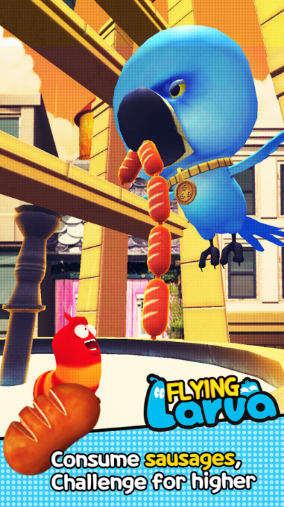Flying LARVA (App เกมส์ Flying LARVA หนอนลาวาเกาหลีบินได้) : 