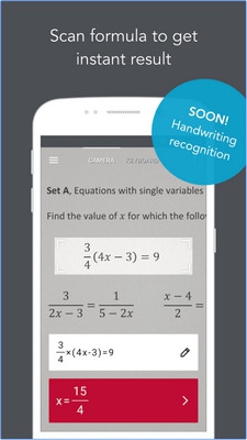 PhotoMath (App ถ่ายรูป PhotoMath แก้โจทย์คณิตศาสตร์ สมการเลข) : 
