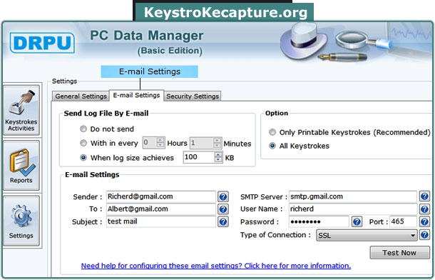 Keystroke Capture (โปรแกรม Keystroke Capture ตรวจจับการพิมพ์บน Keyboard) : 