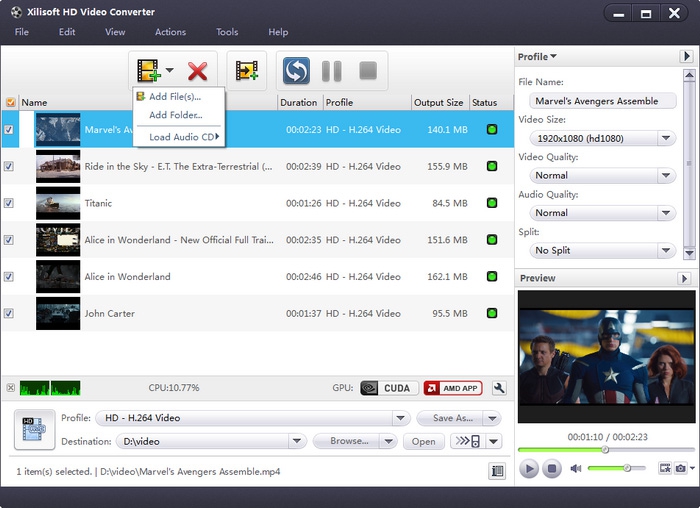 Xilisoft HD Video Converter (โปรแกรม Xilisoft HD Video Converter แปลงไฟล์วิดีโอ HD) : 