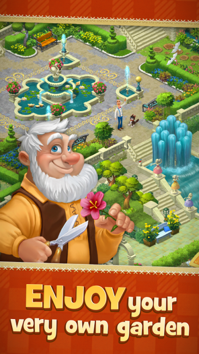 Gardenscapes (App เกมส์ Gardenscapes พัซเซิลลูกกวาด ตกแต่งสวน) : 