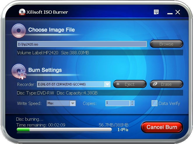 Xilisoft ISO Burner (โปรแกรม Xilisoft ISO Burner เบิร์นไฟล์ ISO) : 