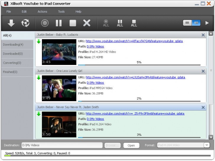 Xilisoft YouTube to iPad Converter (โปรแกรมแปลงคลิป Youtube ลง iPad) : 