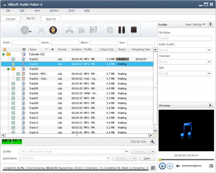 Xilisoft Audio Maker (โปรแกรม Xilisoft Audio Maker แปลงไฟล์เสียง Audio) : 