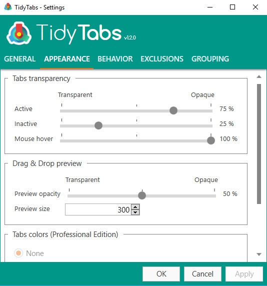 TidyTabs (โปรแกรม TidyTabs จัดกลุ่มแท็บหน้าต่าง เปิดหลายๆ โปรแกรมในหน้าต่างเดียว) : 