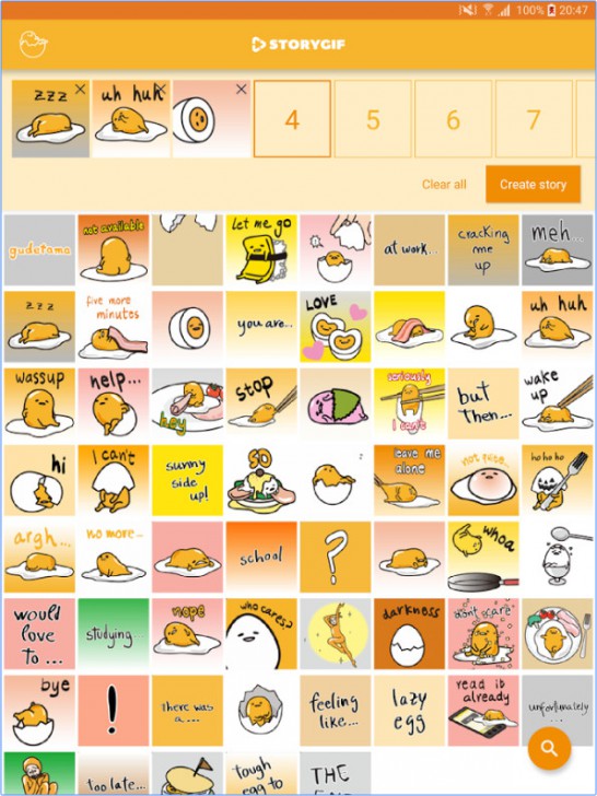 Gudetama StoryGIF (App อนิเมชั่น Gudetama StoryGIF น่ารักของไข่ขี้เกียจ) : 