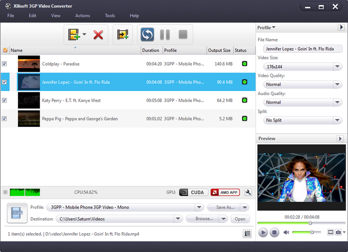 Xilisoft 3GP Video Converter (โปรแกรมแแปลงไฟล์วิดีโอ 3GP Video Converter) : 