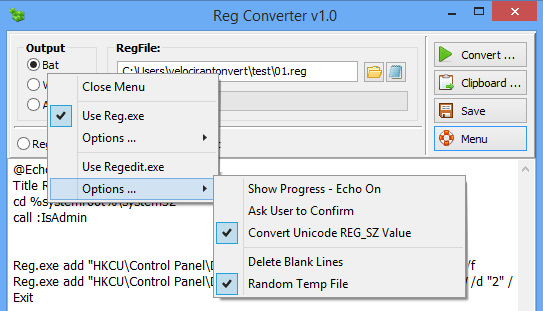 Reg Converter (โปรแกรม Reg Converter แปลไฟล์ Registry เป็นรูปแบบต่างๆ) : 