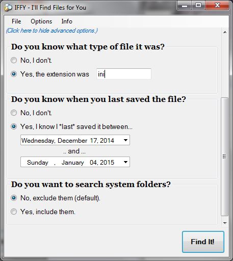 IFFY (โปรแกรม IFFY ค้นหาไฟล์ บนเครื่องคอม ของคุณ ฟรี) : 