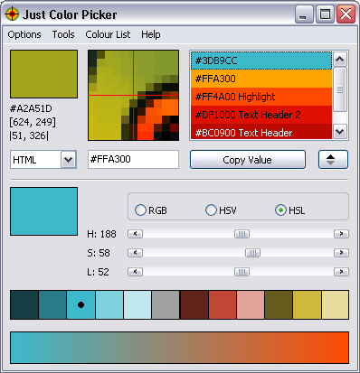 Just Color Picker (โปรแกรมดูดสีฟรี บนหน้าจอ) : 