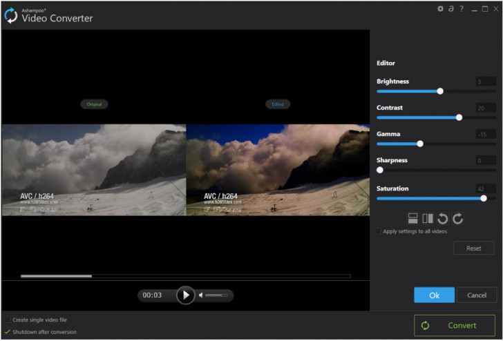 Ashampoo Video Converter (โปรแกรมแปลงไฟล์วิดีโอ จากค่าย Ashampoo รองรับวิดีโอ 4K) : 