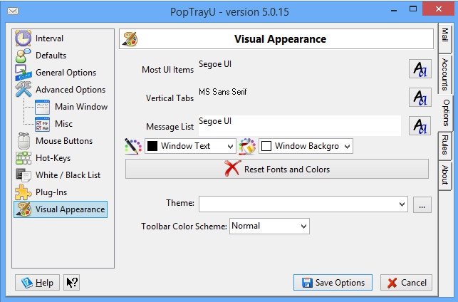 PopTrayU (โปรแกรม PopTrayU แจ้งเตือนหน้าจอ เมื่อมีเมล์ใหม่ ผ่านโปรโตคอล POP3 IMAP4) : 