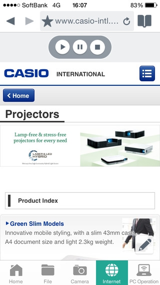 C-Assist (App ฉายภาพไร้สายโปรเจคเตอร์ Casio) : 