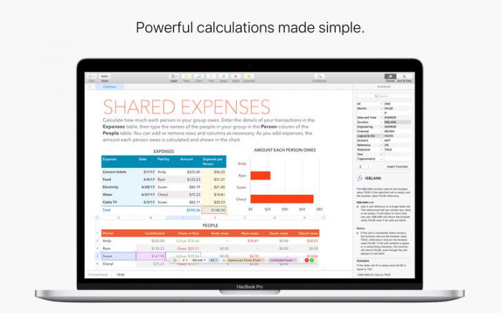 Numbers (โปรแกรม Numbers สร้าง Spreadsheets สำหรับ Mac จาก Apple ฟรี) : 