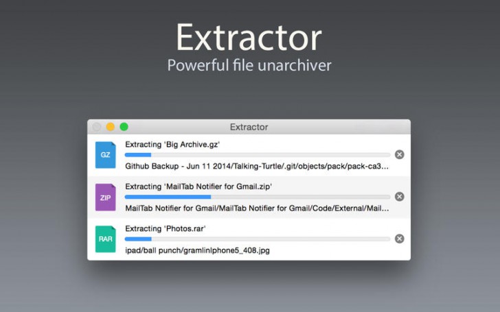 Extractor (โปรแกรม Extractor แยกไฟล์ คลายไฟล์ ประเภท RAR ZIP สำหรับ Mac ฟรี) : 