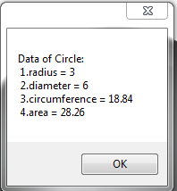 Circle Area Calculator (โปรแกรม Circle Area Calculator หาค่าวงกลม คำนวณพื้นที่ เส้นรอบวง) : 